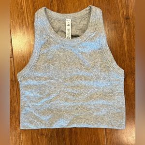 Alo Yoga Seamless Delight High Neck Bra in heather grey